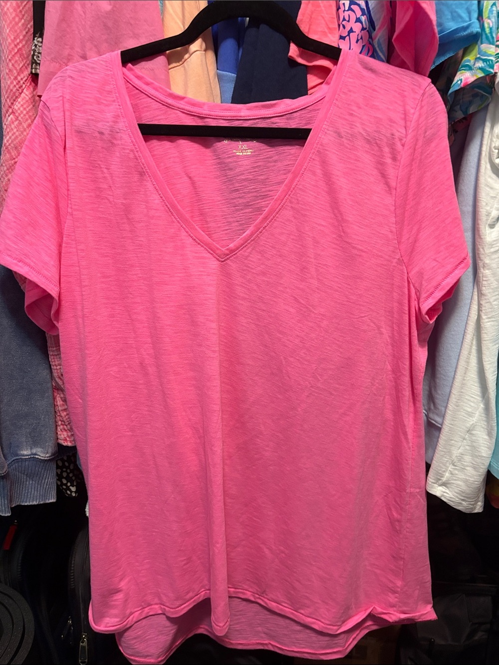 Lilly Pulitzer Etta V-neck T-shirt Hot Pink